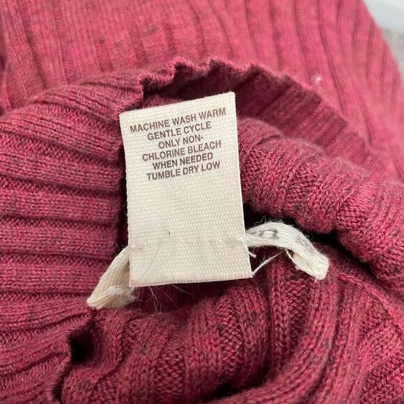 Ruff Hewn Size M Brick Red Ribbed Knit Turtleneck Sweater Y2K 2000s Minimalist - Picture 7 of 9